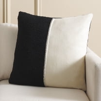 Safavieh Parker 20" x 20" Traditional Polyester/Wool Decorative Pillows, Black/Ivory
