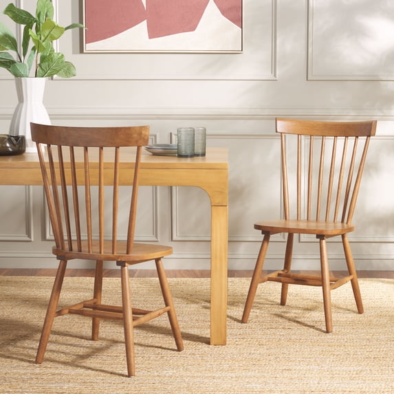 Safavieh Parker Traditional Wood Dining Side Chairs, Walnut (Set of 2)