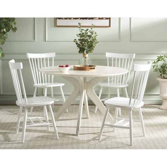 Safavieh Parker Traditional Wood Dining Side Chairs, White (Set of 4)