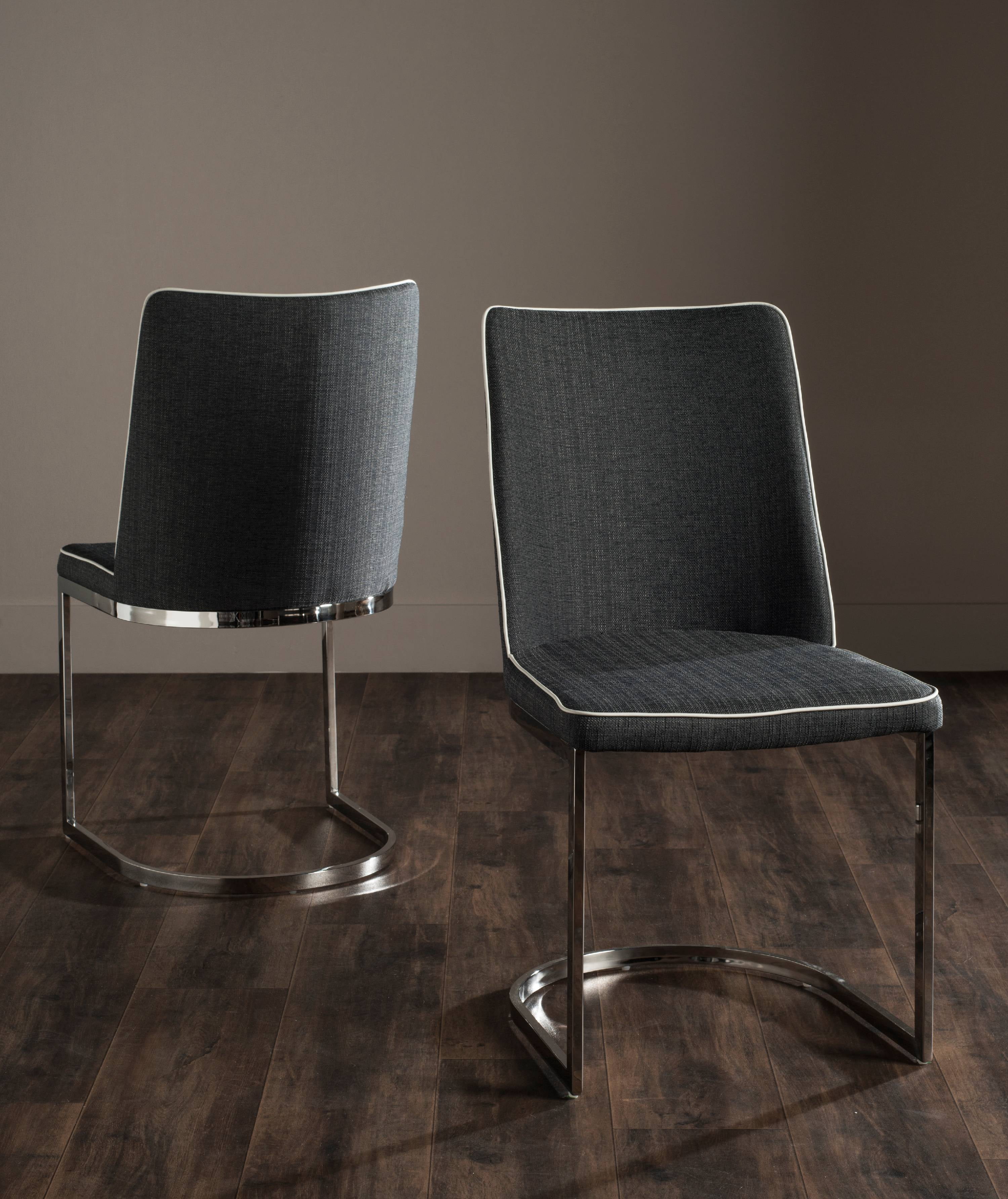 Parkston 18'' Gray Linen Upholstered Side Chair Set