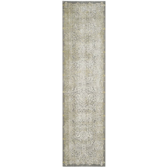 SAFAVIEH Passion Neal Distressed Runner Rug, Grey/Green, 2'2" x 8'