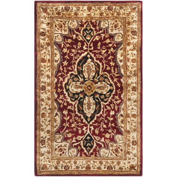 Traditional Rug - Persian Legend New Zealand Wool -Red/Beige-Color:Red/Beige,Design:Traditional,Shape:Rectangle,Size:5'L x 3' W