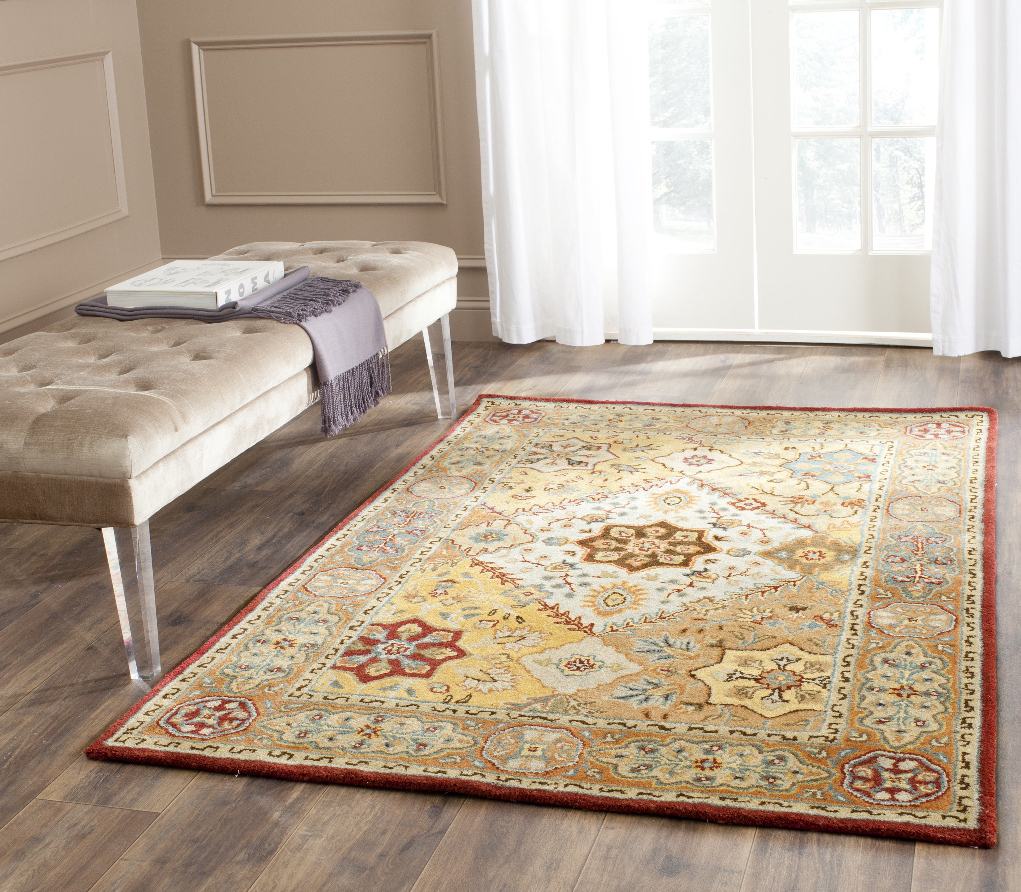 Artisan Crafted Timeless Red Wool 4' x 6' Hand-Tufted Area Rug