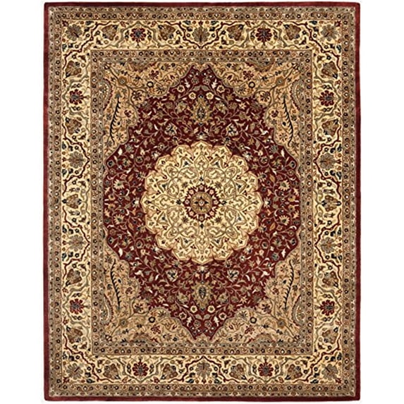 Traditional Rug - Persian Legend Wool Pile -Ivory/Rust Style-C-Color:Ivory/Rust,Design:Traditional,Shape:Medium Rectangle,Size:9'L x 6'W