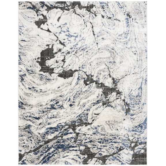 SAFAVIEH Petra Madisyn Abstract Area Rug, Ivory/Blue, 8' x 10'