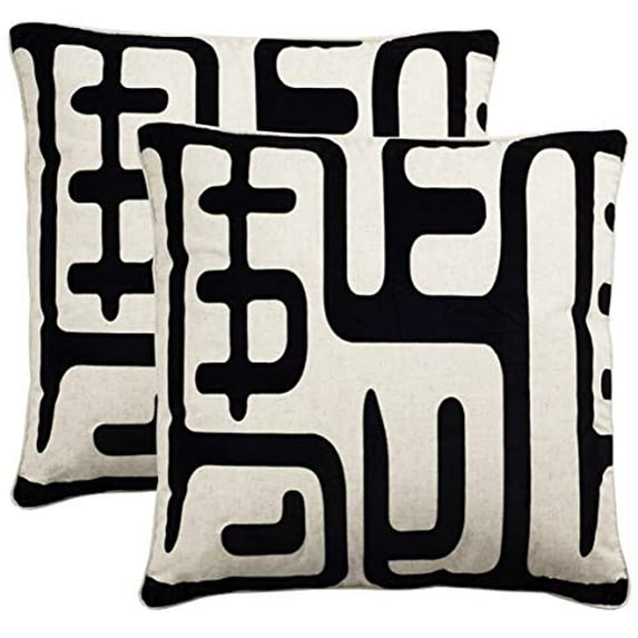 Safavieh Pillows Collection Maize Decorative Pillow 20 Inch Black Set of 2