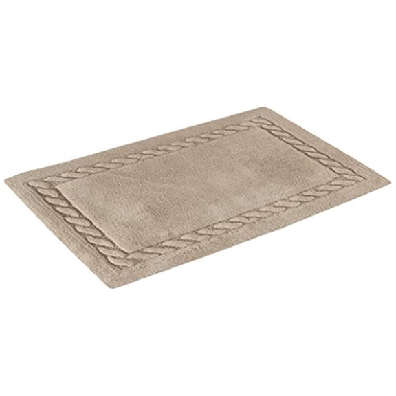 Safavieh Plush Master Bath 1' 9" X 2' 10" Hand Woven Bath Rug in Linen