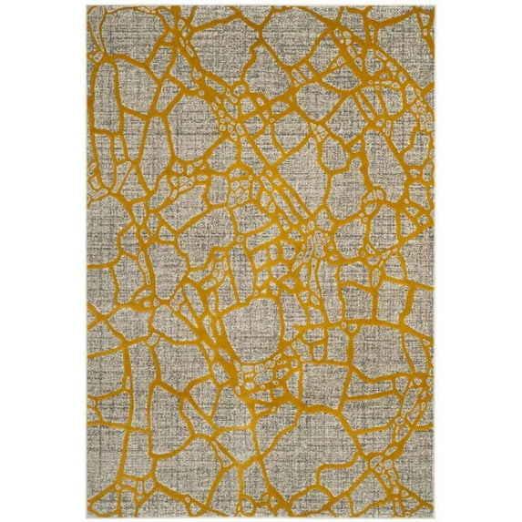 Safavieh Porcello 5'-2" X 7'-6" Power Loomed Rug In Light Gray And Yellow