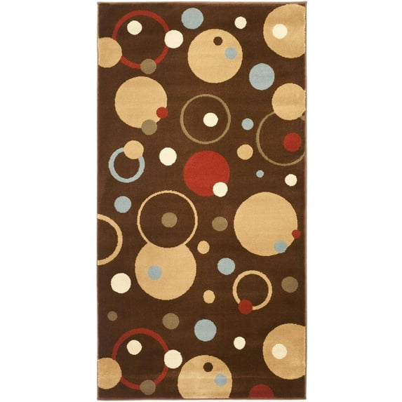 Safavieh Contemporary Porcello Polypropylene Pile Area Rug-Color:Brown/Multi,Shape:Accent,Size:3' 7''L x 2'W