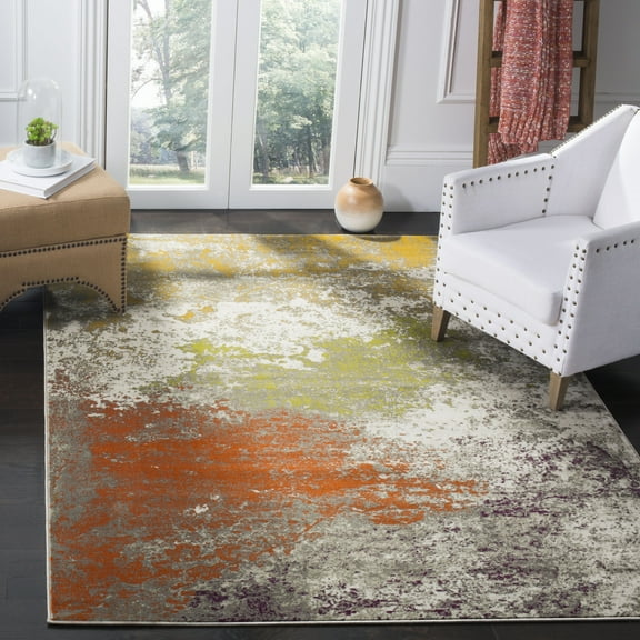 Safavieh  Porcello Manana Watercolor Modern Rug 4'1" x  6' 4' x 6' Indoor Living Room,Bedroom Rectangle