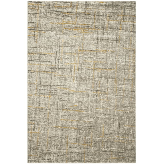 SAFAVIEH Porcello Ethel Geometric Area Rug, Grey/Dark Grey, 4'1" x 6'