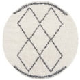 thumbnail image 1 of SAFAVIEH Pro Lux Akilah Geometric Shag Area Rug, Cream/Blue, 6'7" x 6'7" Round, 1 of 11