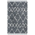 thumbnail image 1 of SAFAVIEH Pro Lux Marcus Geometric Shag Area Rug, Blue/Creme, 4' x 6', 1 of 11