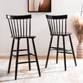 thumbnail image 1 of Safavieh Providence Solid Spindle Back Bar Stool with Footrest, Black (Set of 2), 1 of 3