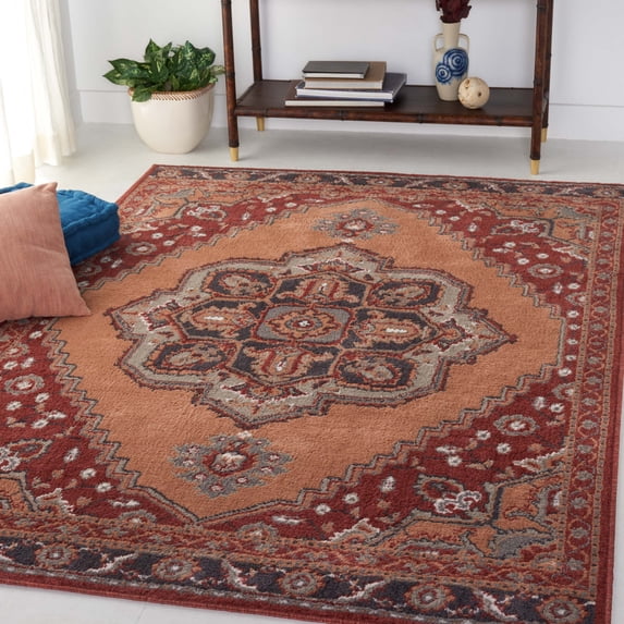 Safavieh Pyramid Caiden Medallion Area Rug, Rust/Ivory Gray, 4'5" x 6'5"