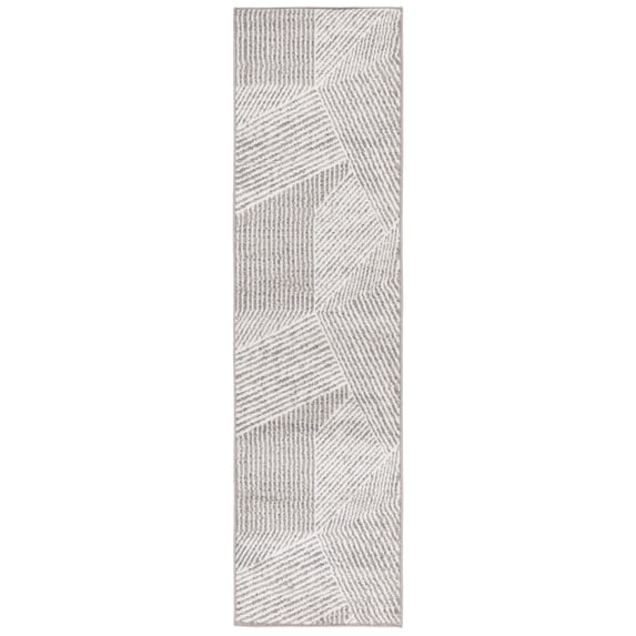 SAFAVIEH Pyramid Hunter Geometric Runner Rug, Gray/Ivory, 2'2" x 8'