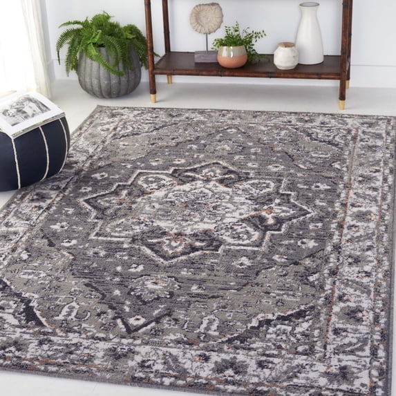 Safavieh Pyramid Ksenija Medallion Area Rug, Gray/Ivory, 4'5" x 6'5"
