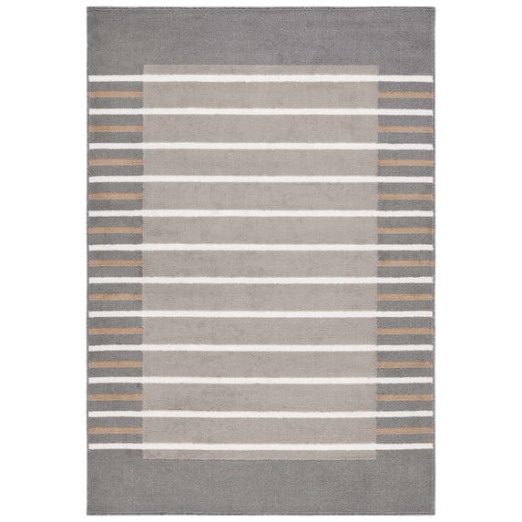 SAFAVIEH Pyramid Josephina Striped Area Rug, Grey/Ivory Gold, 4'5" x 6'5"