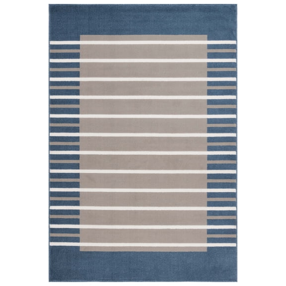 SAFAVIEH Pyramid Josephina Striped Area Rug, Gray/Ivory Navy, 9' x 12'