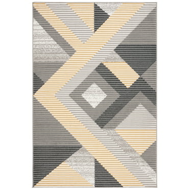 SAFAVIEH Pyramid Dimitar Geometric Area Rug, Gray/Ivory Gold, 8' x 10'