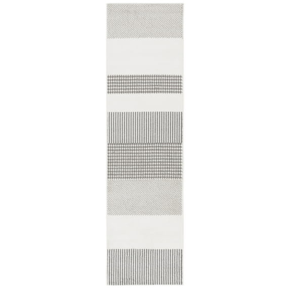 SAFAVIEH Pyramid Talisha Geometric Runner Rug, Ivory/Gray, 2'2" x 8'