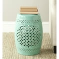 thumbnail image 1 of Safavieh Quatrefoil Ceramic Indoor/Outdoor Garden Stool, Light Blue, 1 of 4