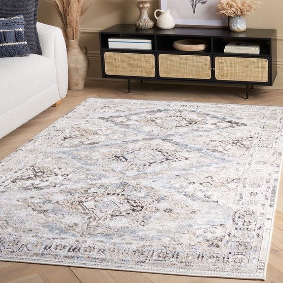 Safavieh Quincy Alex Geometric Area Rug, Ivory/Blue, 5'3" x 7'6"