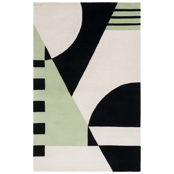 SAFAVIEH Rodeo Drive Kenneth Abstract Area Rug, Black/Green, 8' x 10'