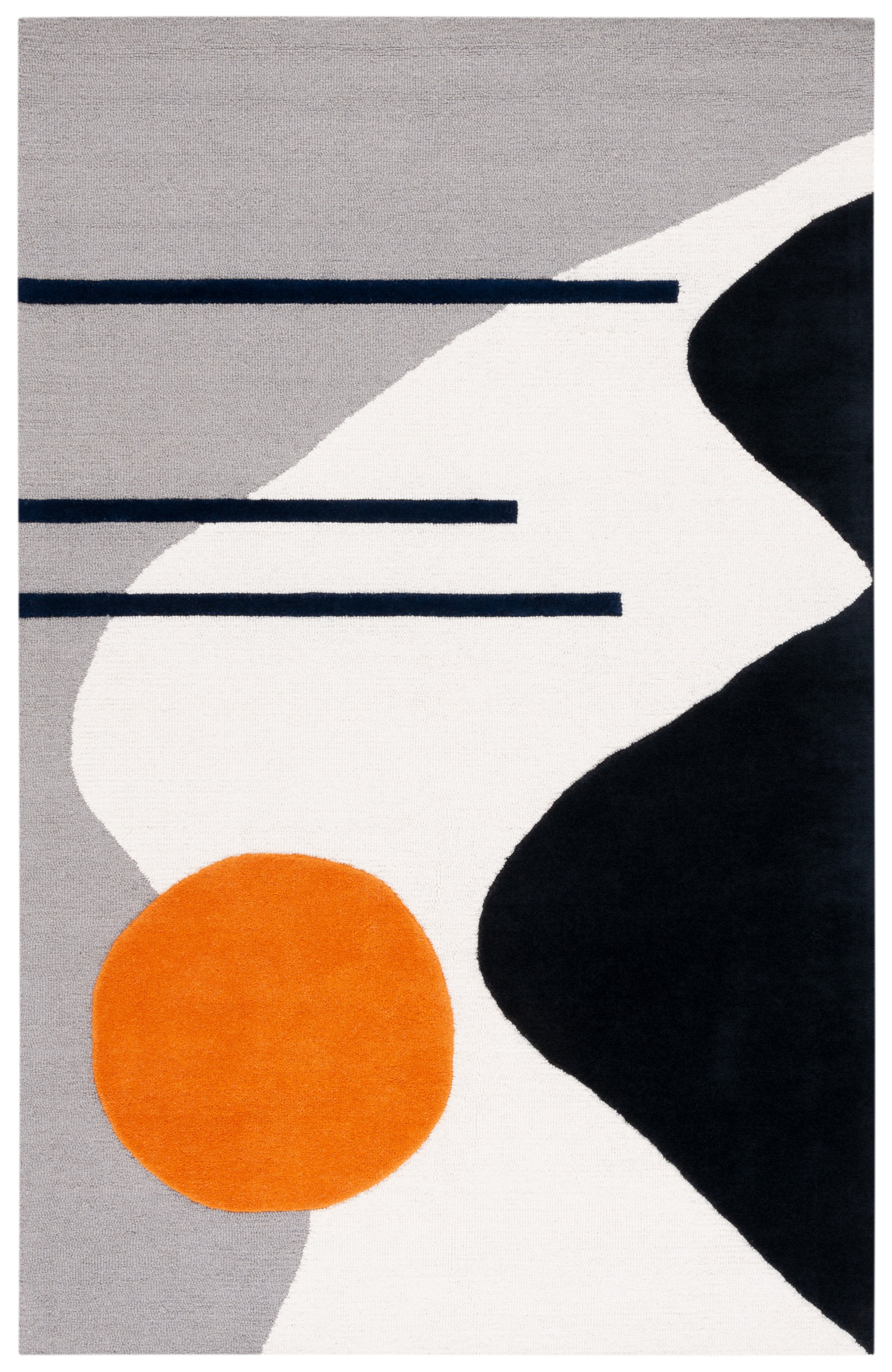 Rodeo Drive 4' x 6' Gray and Black Wool Abstract Rug