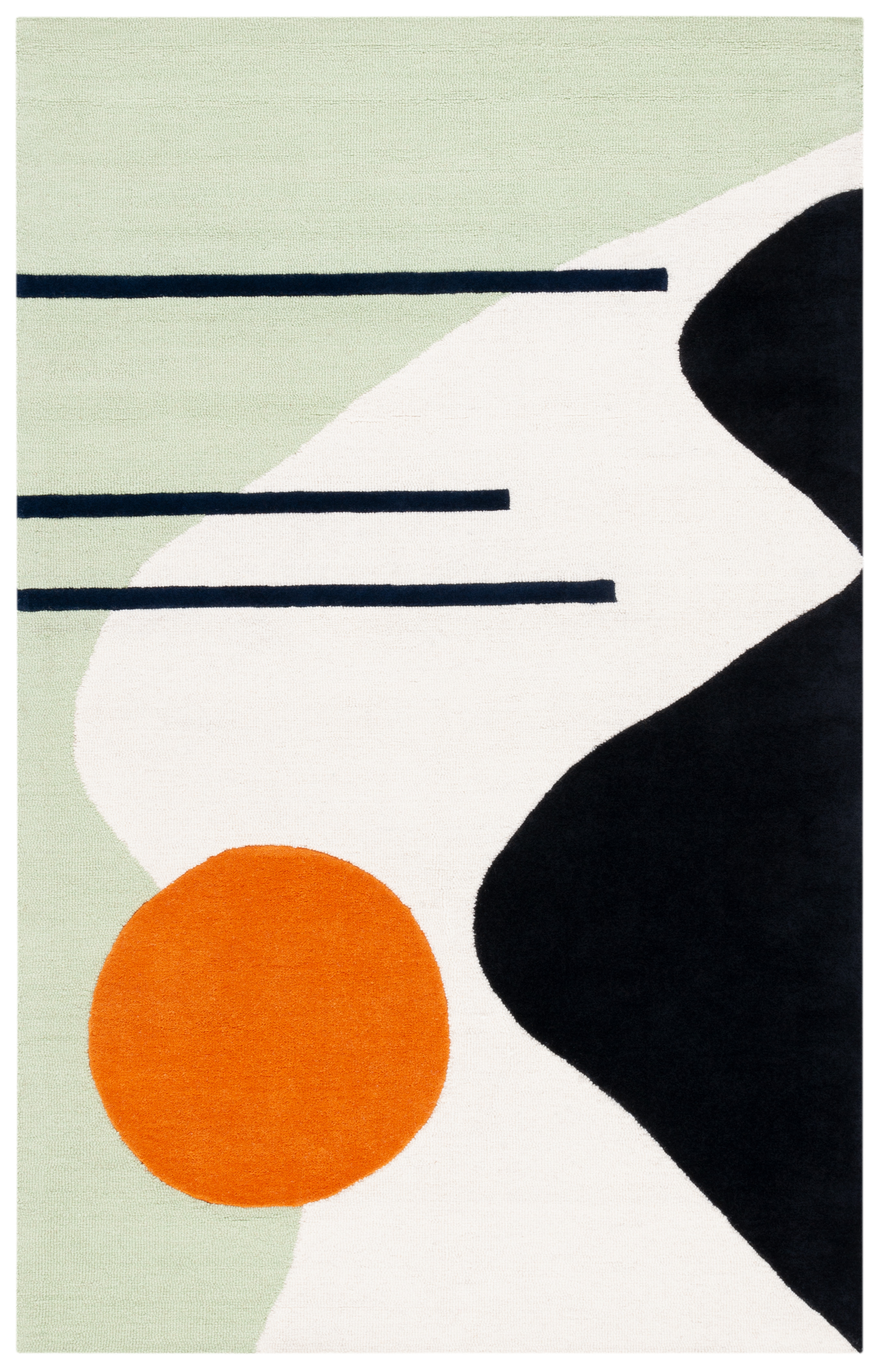 Safavieh 6' x 9' Green and Black Hand-Tufted Wool Area Rug