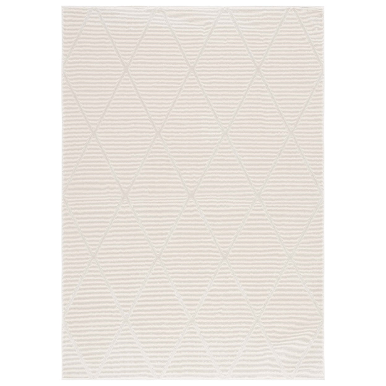 Ivory Rectangular Synthetic Non-slip Area Rug
