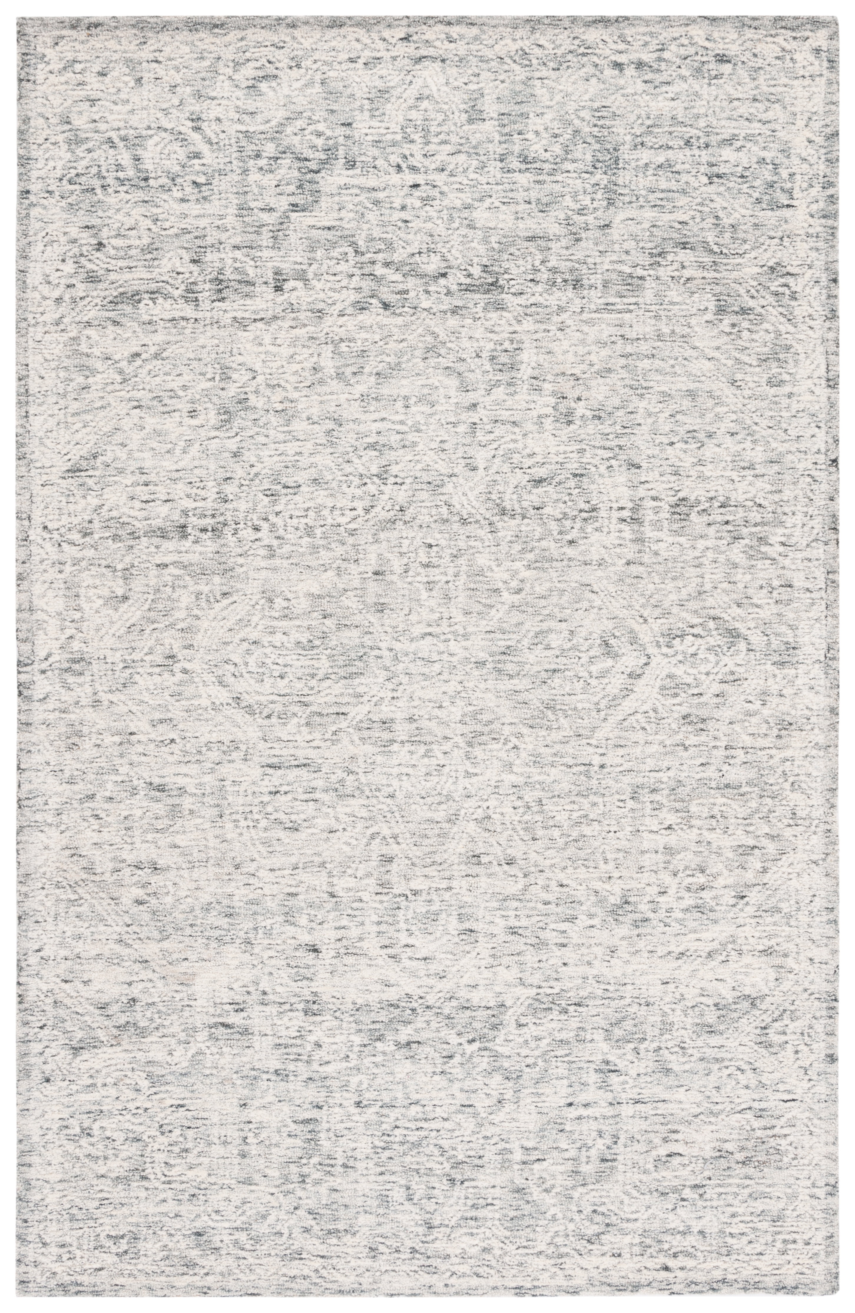 Gray and Ivory Hand-Tufted Wool 6' x 9' Area Rug