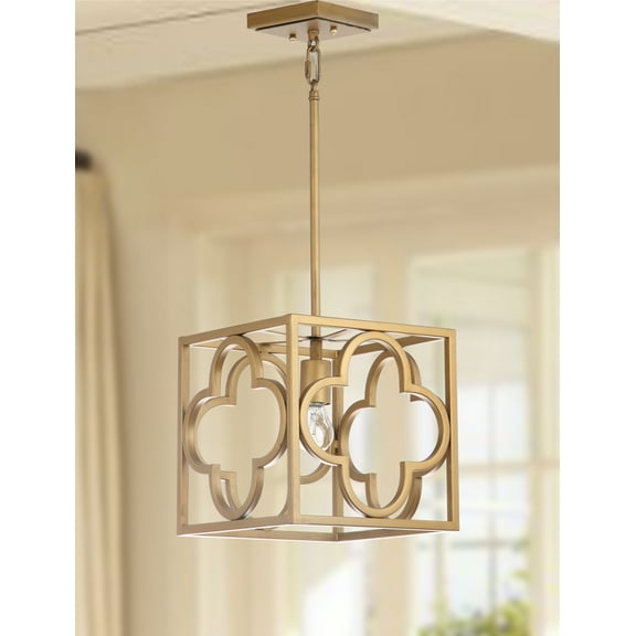 Safavieh Rabia Adjustable Solid Geometric Trellis Pendant, Gold