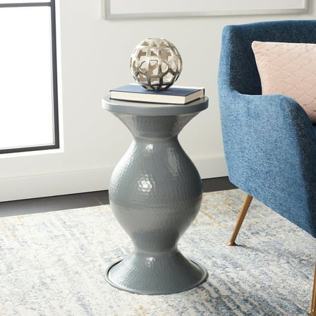 Safavieh Radium Glam Metal Round End Table, Gray
