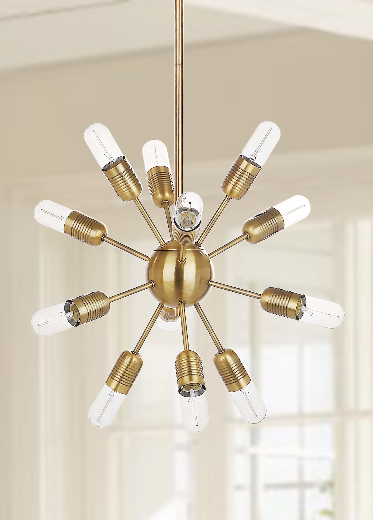 Gold Sputnik 12-Light Glass Chandelier