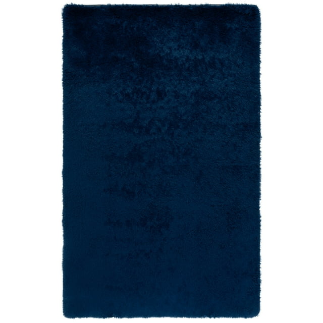 Safavieh  Rainbow Alvisa Shag Rug 4' Square - Navy