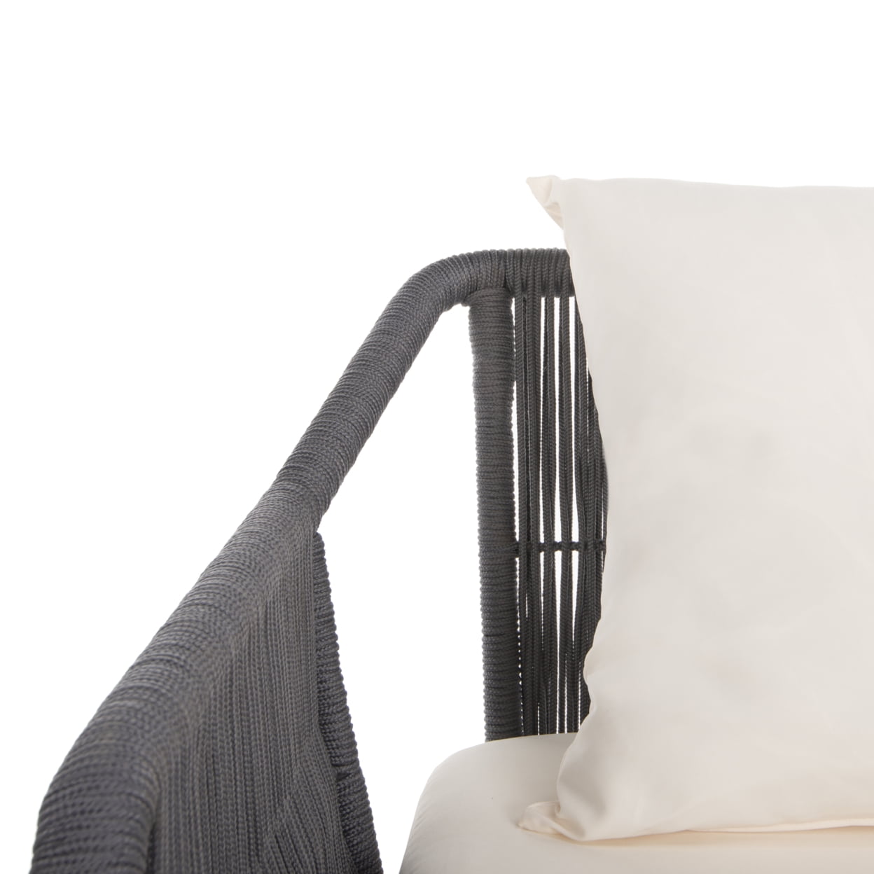 Transitional Beige & Gray 4-Person Eucalyptus Wood Rope Outdoor Living Set
