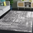 thumbnail image 1 of Safavieh Ravine Jessie Abstract Shag Area Rug, Dark Gray/Ivory, 5'3" x 7'6", 1 of 10