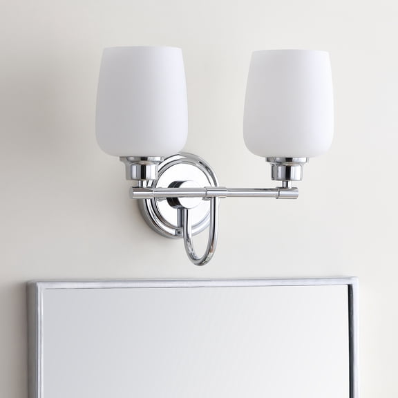 Safavieh Rayden Two Light Bathroom Sconce, Chrome