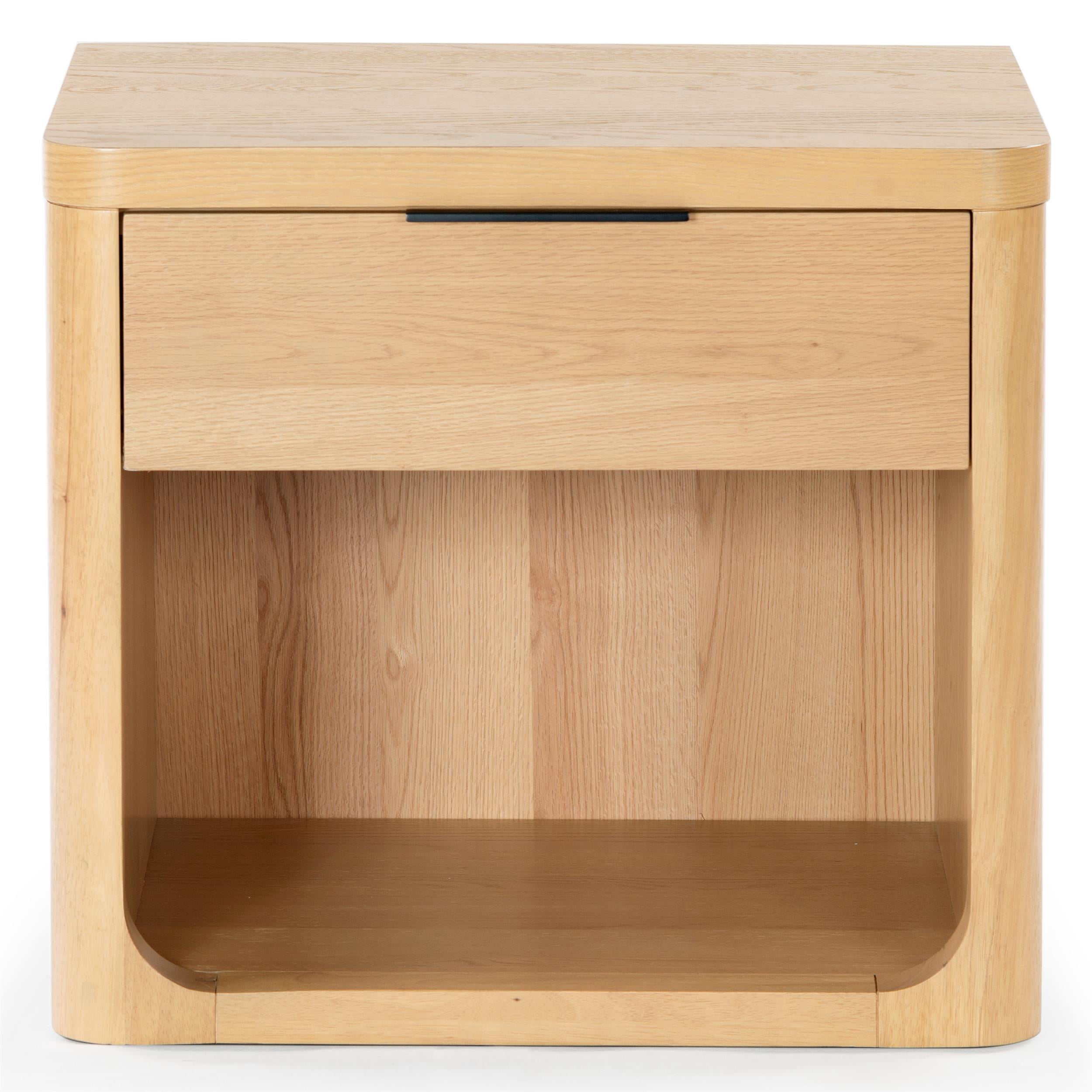 Safavieh Raylie 1 Drawer Solid Wood Nightstand in Natural