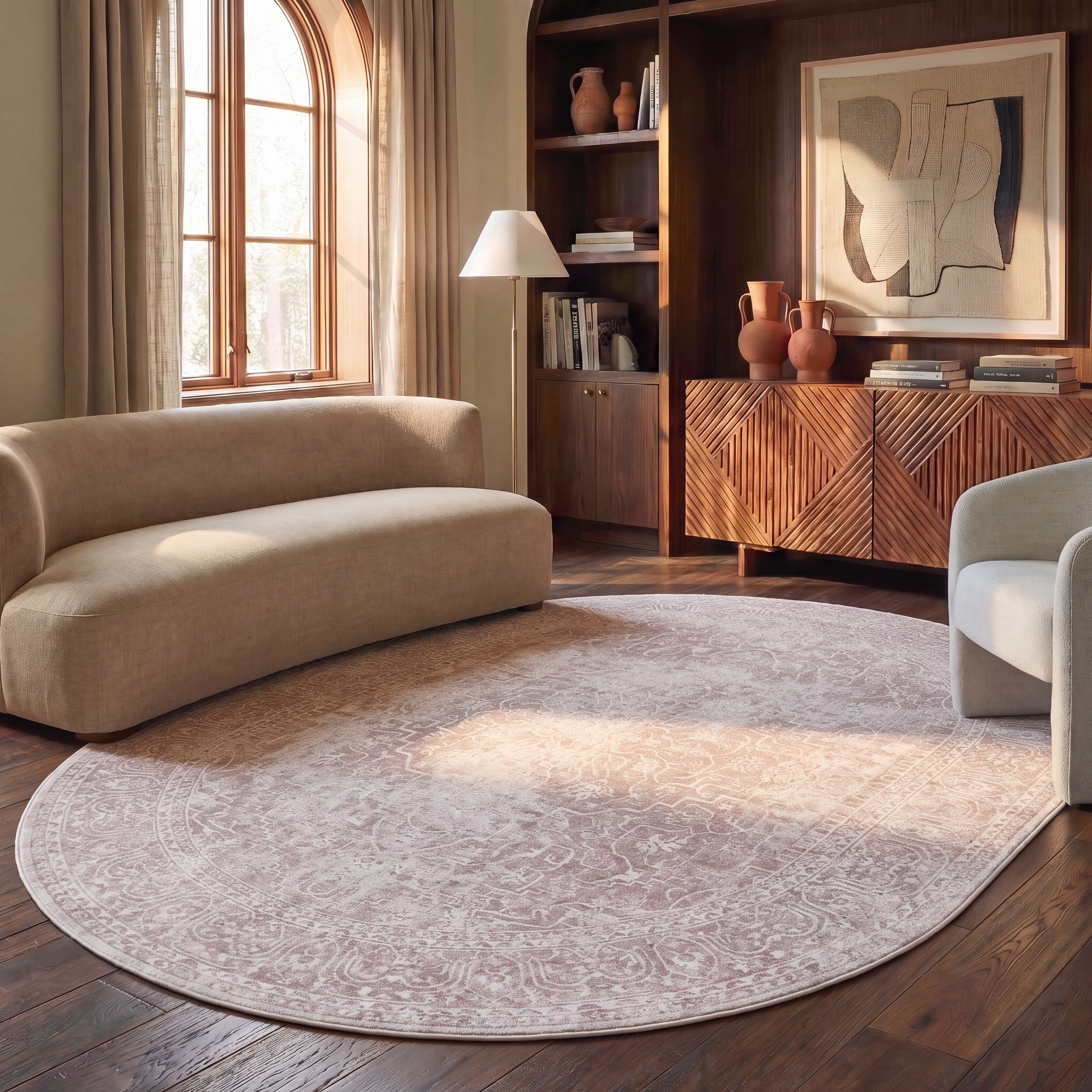 Safavieh Reflection Dolkar Oriental Area Rug, Beige/Cream, 6' x 8' Oval