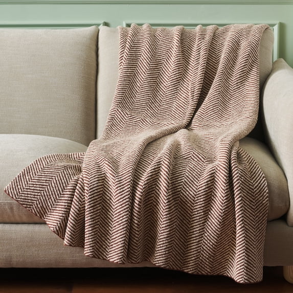 Safavieh Remea 50" x 60" Traditional Cotton Throw, Beige/Brown