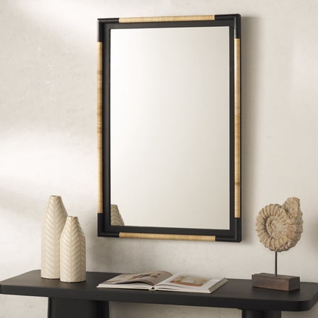 Safavieh Renah 24"x36" Natural and Black Farmhouse Wall Mirror