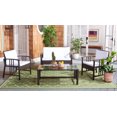 thumbnail image 1 of Safavieh Reslor 4-Piece Polyester Fabric/Foam Living Set in Brown/White Cushion, 1 of 9