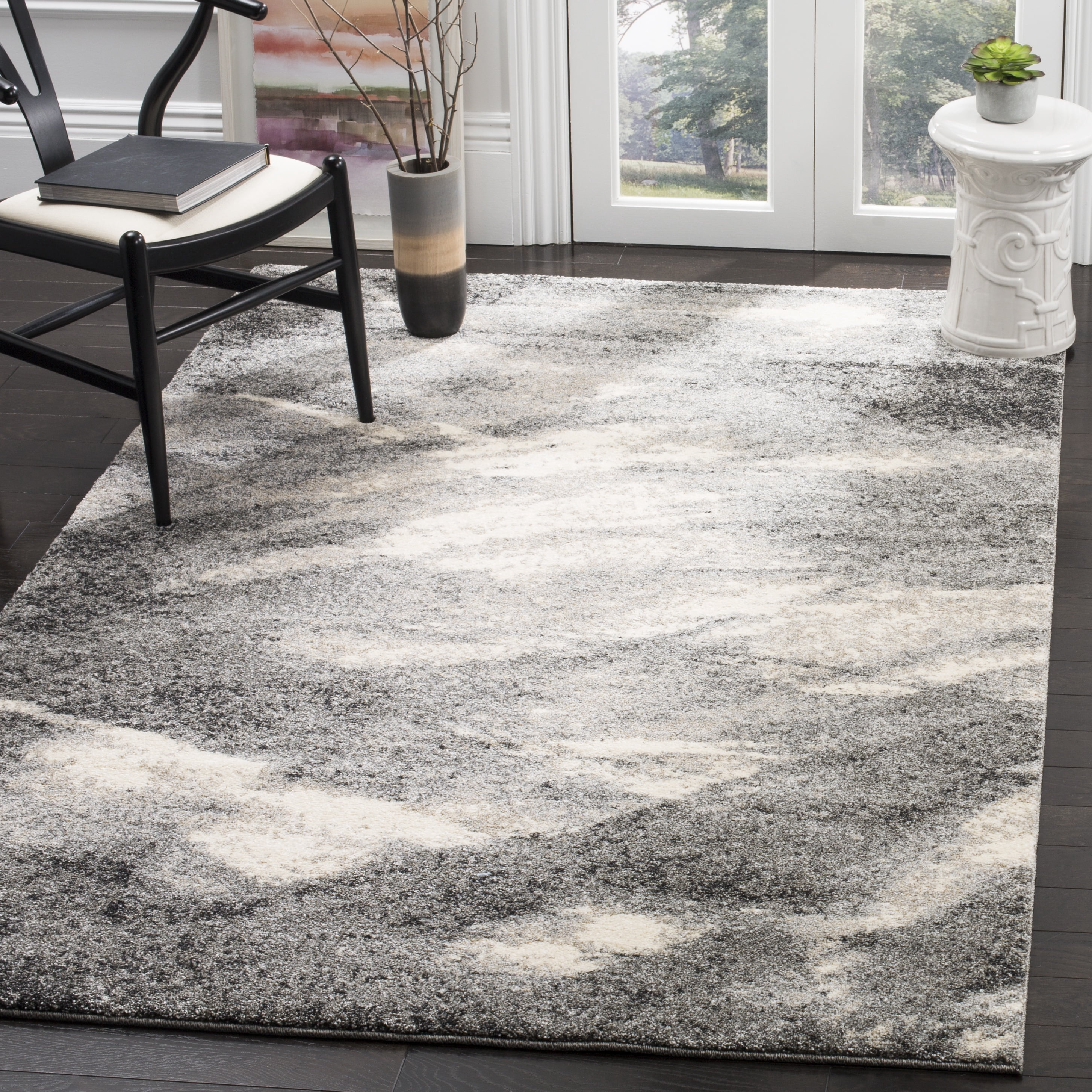 Safavieh Retro Panit Abstract Area Rug, Gray/Ivory, 3' x 3' Square