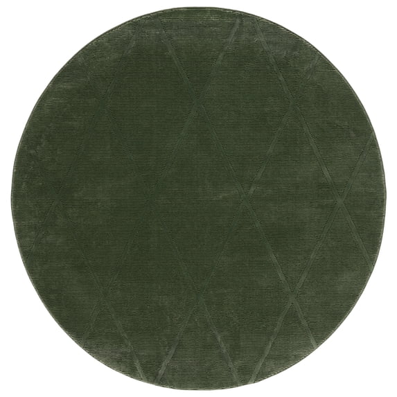 SAFAVIEH Revive Lorrin Diamond Polyester Area Rug, Green, 3' x 3' Round