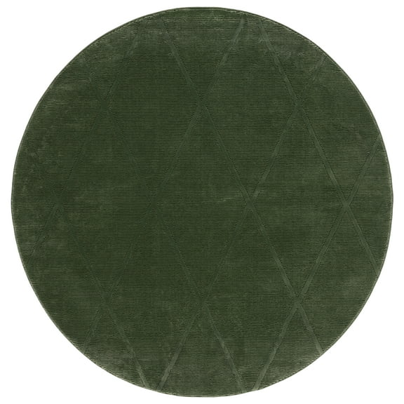 SAFAVIEH Revive Lorrin Diamond Polyester Area Rug, Green, 3' x 3' Round