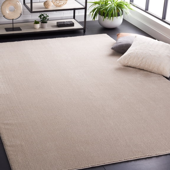 Safavieh Revive Hyram Solid Polyester Area Rug, Beige, 9' x 12'