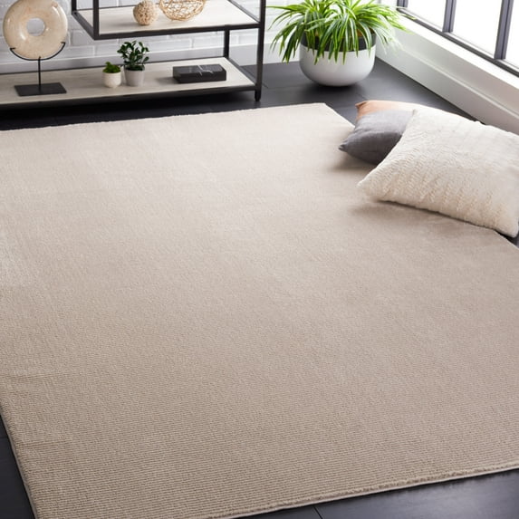 Safavieh Revive Hyram Solid Polyester Area Rug, Beige, 9' x 12'