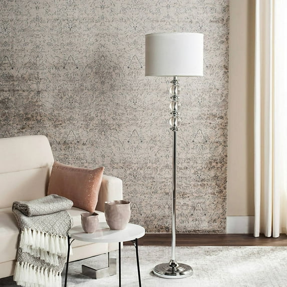 Safavieh Riga 60 in. H Glam Floor Lamp, Clear/Off-White Shade
